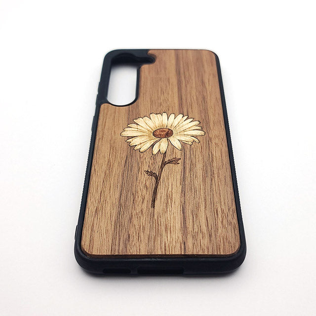 Inlaid Wood Phone Case - Daisy