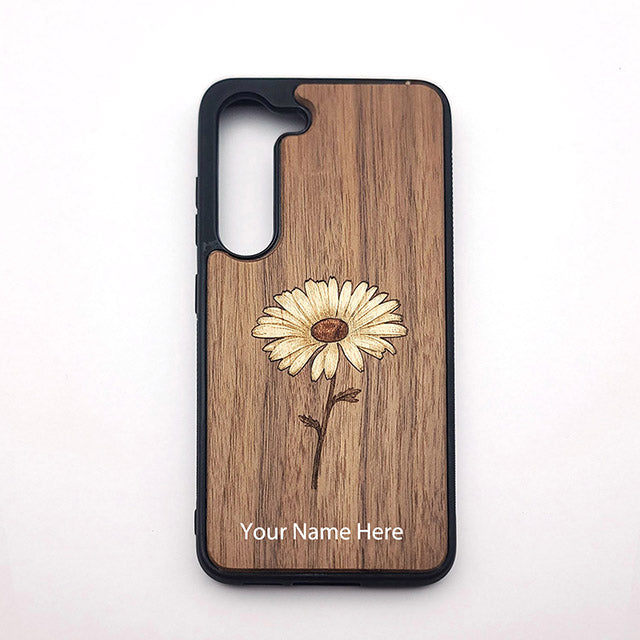 Inlaid Wood Phone Case - Daisy