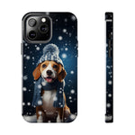 Load image into Gallery viewer, Tough Phone Cases - A Beagle and Snowflakes