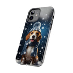 Load image into Gallery viewer, Tough Phone Cases - A Beagle and Snowflakes