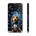 Load image into Gallery viewer, Tough Phone Cases - A Beagle and Snowflakes