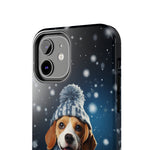 Load image into Gallery viewer, Tough Phone Cases - A Beagle and Snowflakes