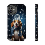 Load image into Gallery viewer, Tough Phone Cases - A Beagle and Snowflakes