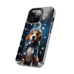 Load image into Gallery viewer, Tough Phone Cases - A Beagle and Snowflakes