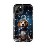 Load image into Gallery viewer, Tough Phone Cases - A Beagle and Snowflakes