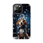 Load image into Gallery viewer, Tough Phone Cases - A Beagle and Snowflakes