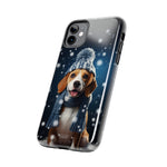 Load image into Gallery viewer, Tough Phone Cases - A Beagle and Snowflakes