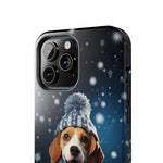Load image into Gallery viewer, Tough Phone Cases - A Beagle and Snowflakes