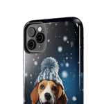 Load image into Gallery viewer, Tough Phone Cases - A Beagle and Snowflakes