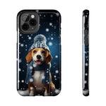 Load image into Gallery viewer, Tough Phone Cases - A Beagle and Snowflakes