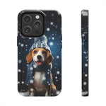 Load image into Gallery viewer, Tough Phone Cases - A Beagle and Snowflakes