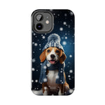 Load image into Gallery viewer, Tough Phone Cases - A Beagle and Snowflakes