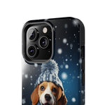 Load image into Gallery viewer, Tough Phone Cases - A Beagle and Snowflakes