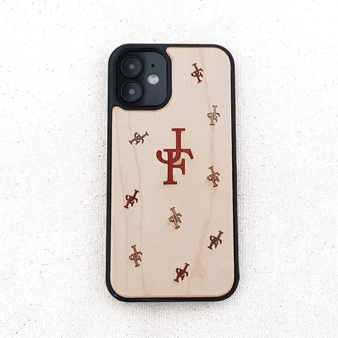 Initial Two Letters - Inlaid Wood Phone Case