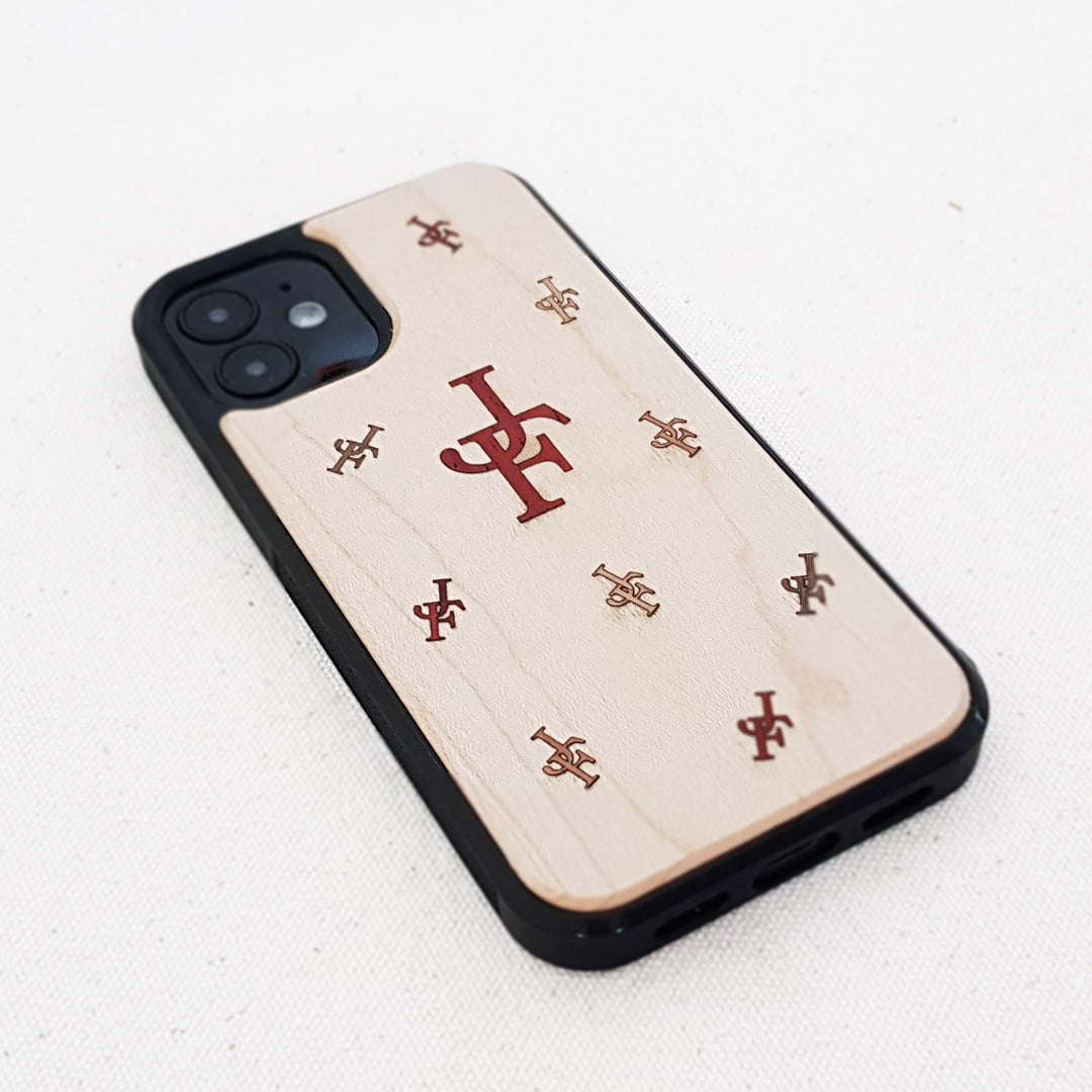Initial Two Letters - Inlaid Wood Phone Case