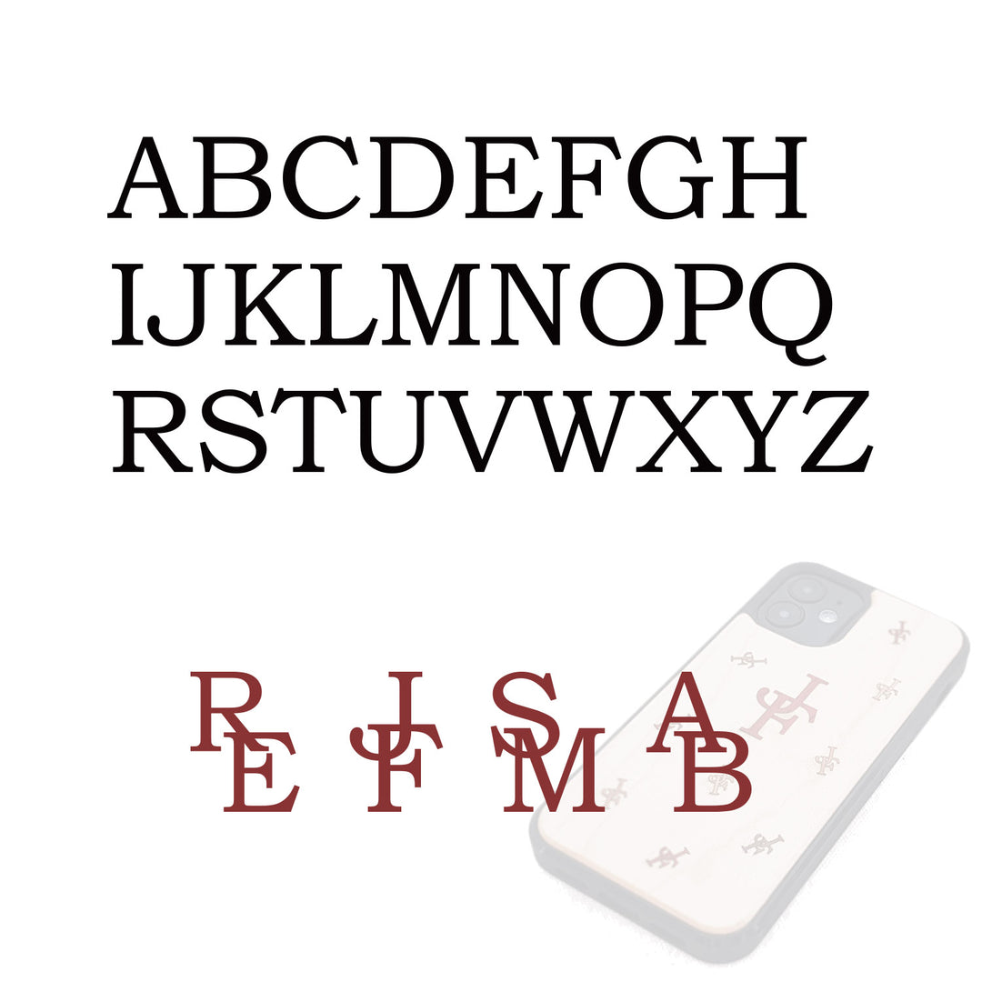 Initial Two Letters - Inlaid Wood Phone Case