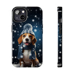 Load image into Gallery viewer, Tough Phone Cases - A Beagle and Snowflakes