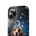 Load image into Gallery viewer, Tough Phone Cases - A Beagle and Snowflakes