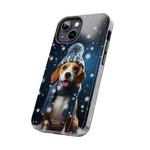 Load image into Gallery viewer, Tough Phone Cases - A Beagle and Snowflakes