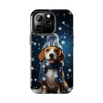 Load image into Gallery viewer, Tough Phone Cases - A Beagle and Snowflakes