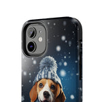 Load image into Gallery viewer, Tough Phone Cases - A Beagle and Snowflakes