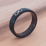 Load image into Gallery viewer, Wood Inlaid Bentwood Ebony Ring - Infinity
