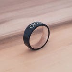 Load image into Gallery viewer, Wood Inlaid Bentwood Ebony Ring - Infinity