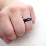 Load image into Gallery viewer, Wood Inlaid Bentwood Ebony Ring - Infinity