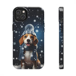 Load image into Gallery viewer, Tough Phone Cases - A Beagle and Snowflakes