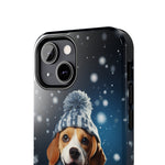Load image into Gallery viewer, Tough Phone Cases - A Beagle and Snowflakes