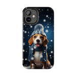 Load image into Gallery viewer, Tough Phone Cases - A Beagle and Snowflakes