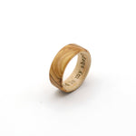 Load image into Gallery viewer, Bethlehem Olive Wood Ring with Bible Verse Engraving