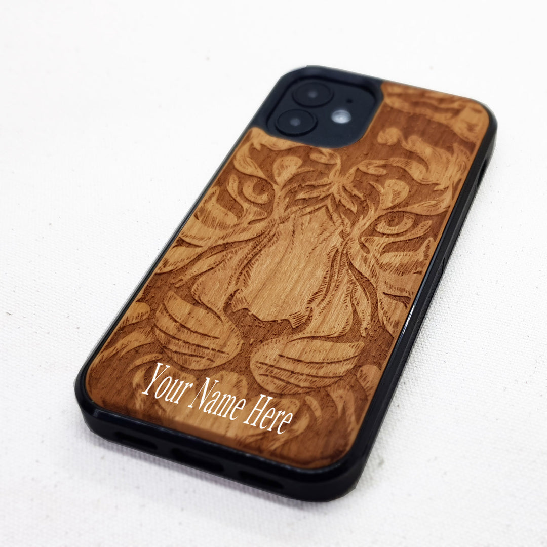 Tiger - Wood Phone Case