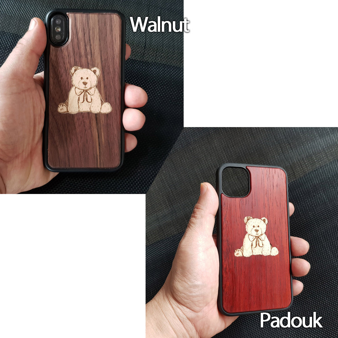 Teddy Bear - Inlaid Wood Phone Case