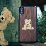 Load image into Gallery viewer, Teddy Bear - Inlaid Wood Phone Case
