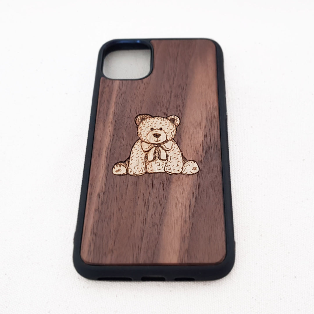 Teddy Bear - Inlaid Wood Phone Case