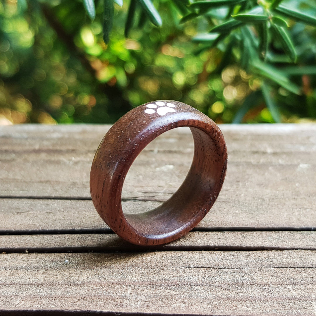 Inlaid Wood Ring - Cat's Paw