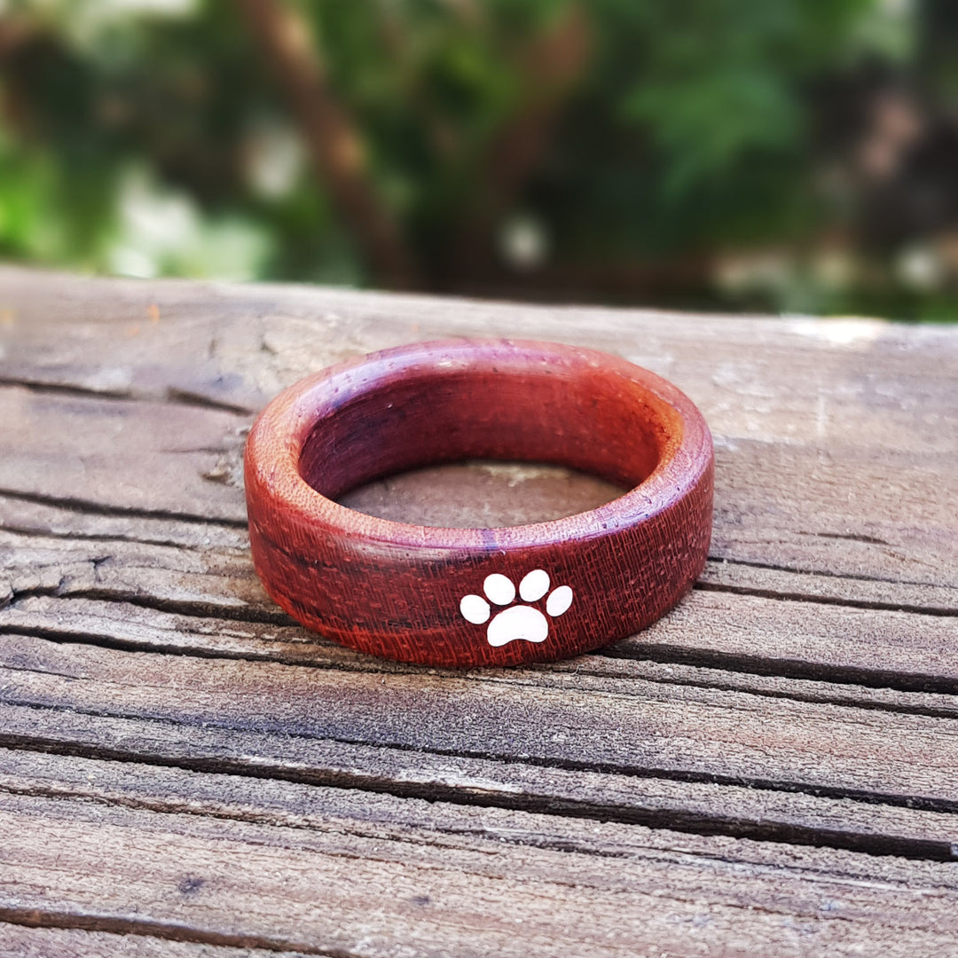 Inlaid Wood Ring - Cat's Paw