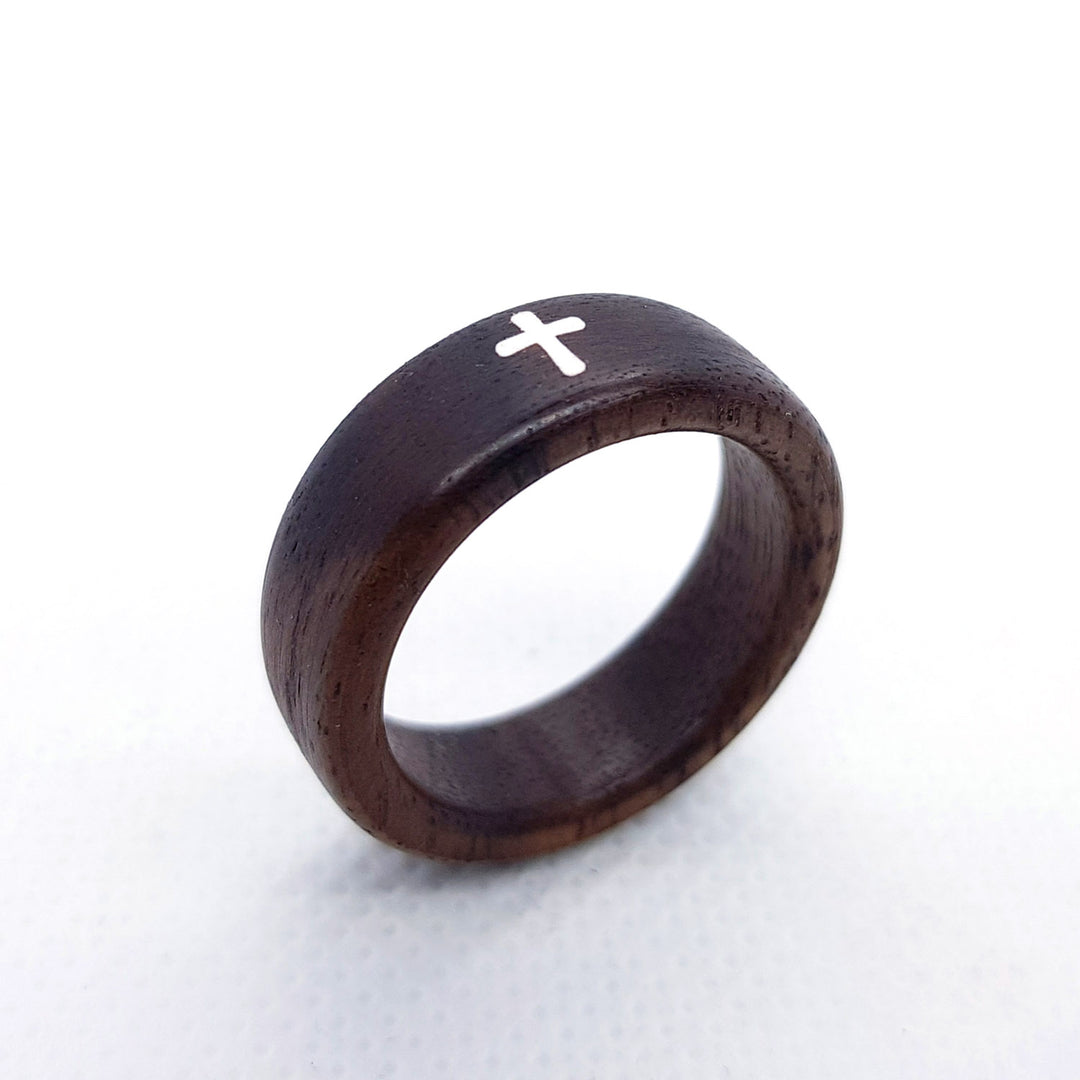 Inlaid Wood Ring - Cross