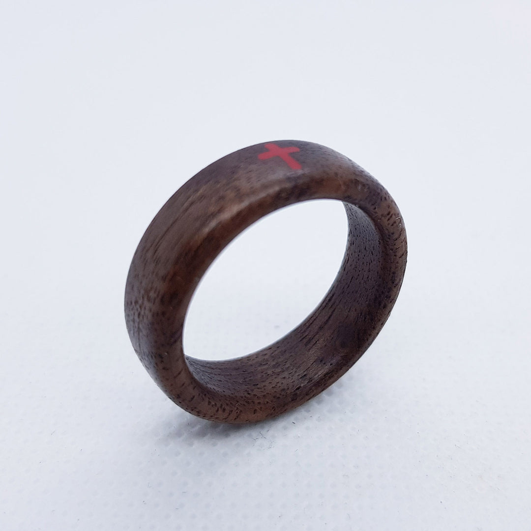 Inlaid Wood Ring - Cross