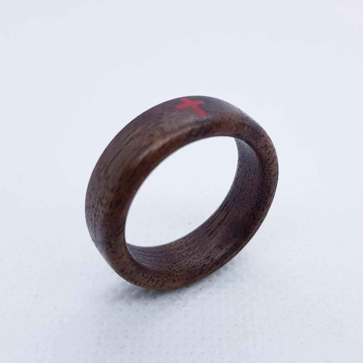 Mozzin Wood Rings Wooden Band For Men and Women, Natural Hardwood Ring,  Walnut and Maple combined, Comfort Fit, Infinity Motif Inlaid