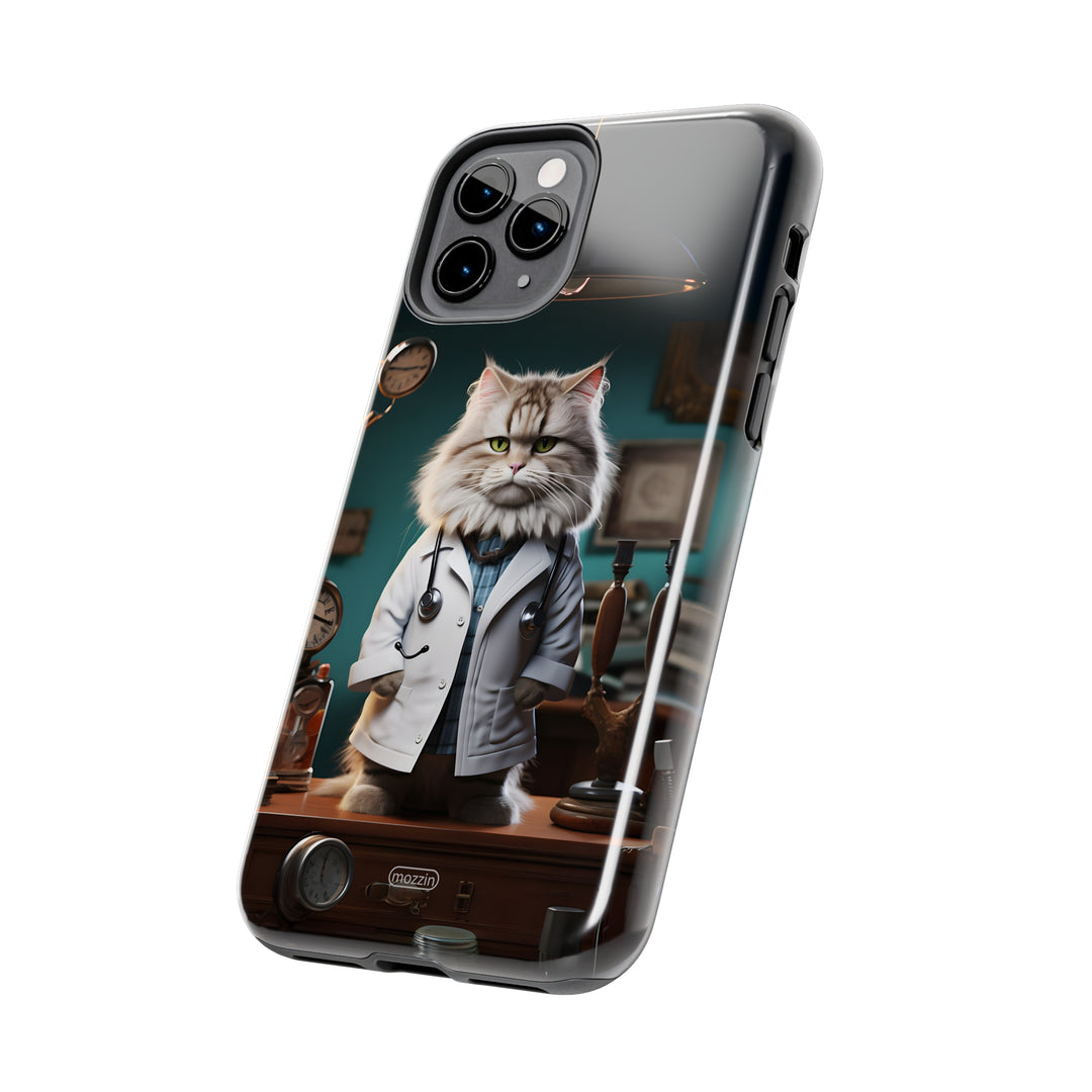 Tough Phone Cases - Serious Doctor Cat