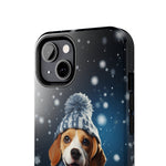 Load image into Gallery viewer, Tough Phone Cases - A Beagle and Snowflakes
