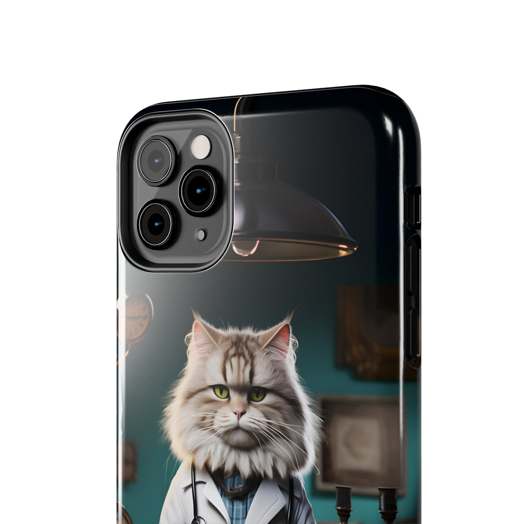 Tough Phone Cases - Serious Doctor Cat