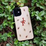 Load image into Gallery viewer, Initial Two Letters - Inlaid Wood Phone Case