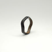 Wave-Cut Design Bentwood Ring