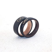 Wood Inlaid Bentwood Ebony Ring - Infinity