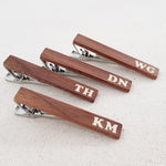 Load image into Gallery viewer, Wooden Tie Clip - Custom Initial Inlaid