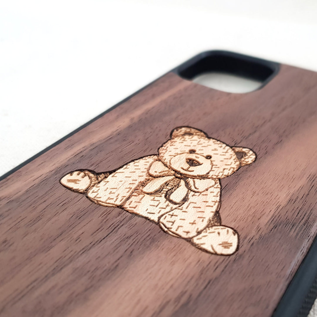 Teddy Bear - Inlaid Wood Phone Case