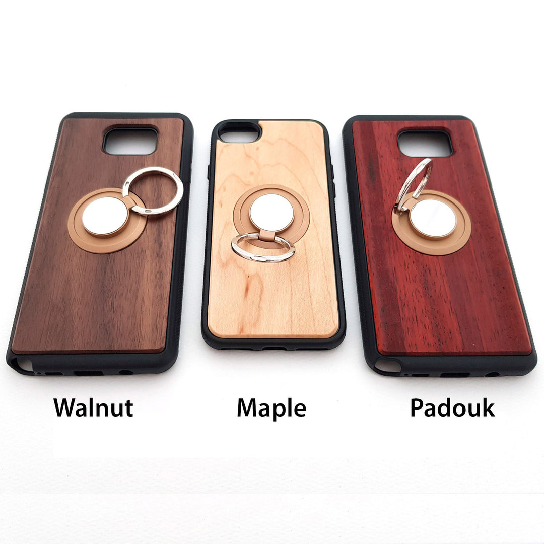 Wood Phone Case w/t Finger Ring